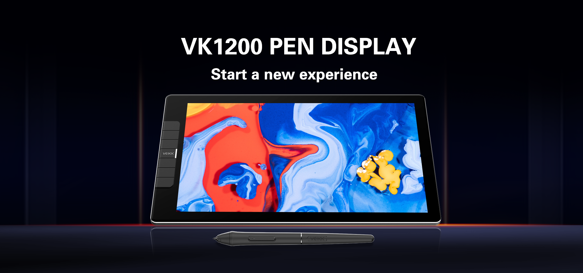 VEIKK Graphic Drawing Monitor Tablet VK1200 11.6" HD (1920 x 1080) Digital Pen Tablet with Battery-Free Passive Stylus