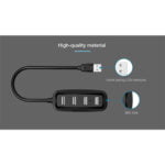 Vention 4 ports USB2.0 HUB 1M Black (VAS-J43-B100)
