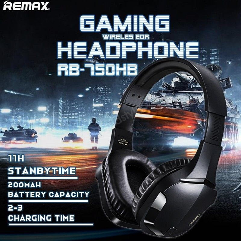 REMAX Bluetooth Headset V5.0 ( AUX 3.5mm // Support TF Card) [ RB-750HB]
