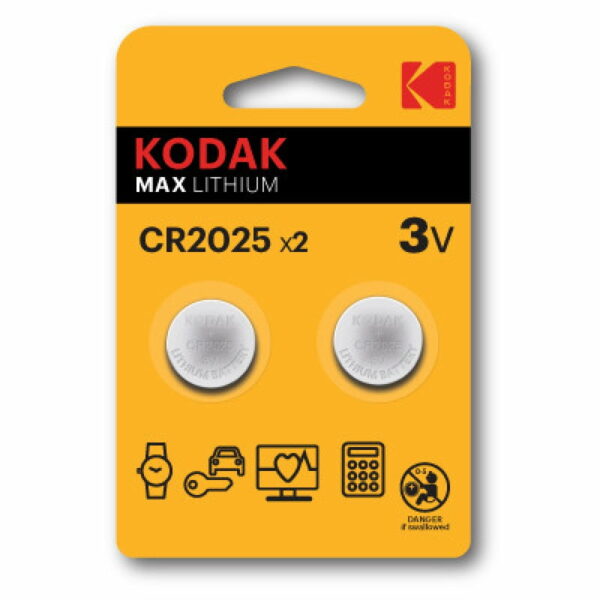 Kodak MAX Lithium Battery { CR2025 Model / 3V / two pieces }