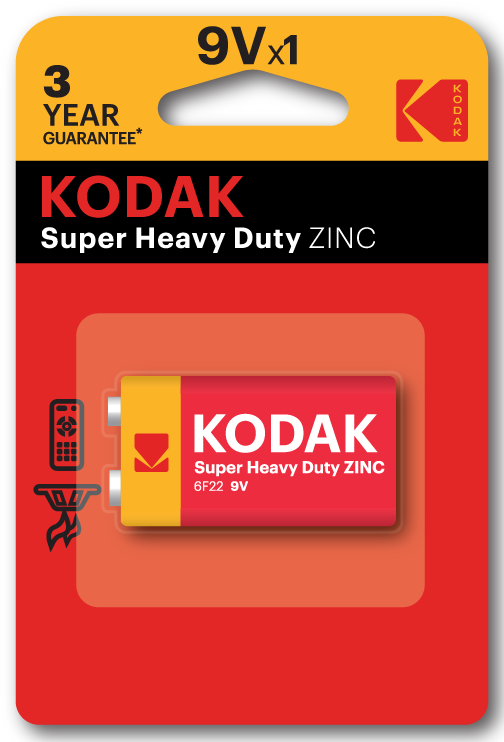 KODAK 9V Batteries Heavy Duty Carbon Zinc Battery [ K9VHZ ]