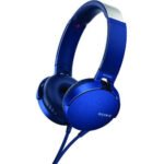 SONY Extra Bass on-ear Wired Headset with Mic / Blue (MDRXB550AP)
