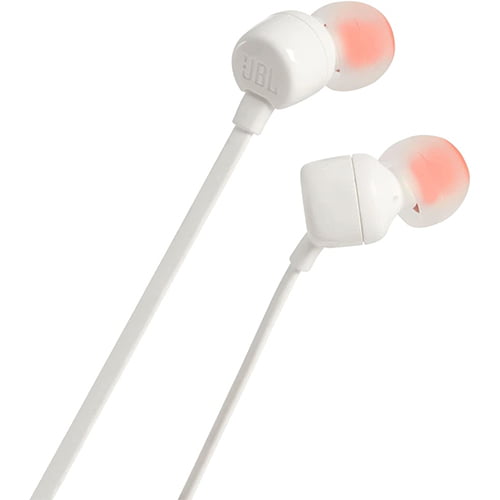 JBL TUNE 110 Wired IN-EAR HEADPHONES WITH MIC (WHITE)