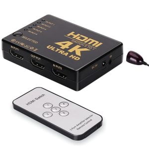 HDMI Switch 5 ports 4K SY-501 with remote - Black - Image 4