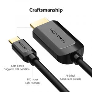 Vention Type-C to HDMI Cable 1.5M Black - CGUBG - Image 2