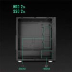 Huntkey GS500C Computer Case { Support ATX M-ATX ITX Motherboard / Water Cooling Air Cooling / Heat Dissipation with Acrylic Side Plate }