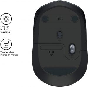 Logitech M170 Wireless Mouse (Dark Grey) {910-004642} - Image 3