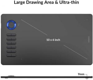 VEIKK Graphic Drawing Tablet A15 Pro (10 x 6) inch Digital Pen Tablet with Battery-Free Passive Stylus with 12 Hotkeys - Image 2