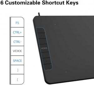 VEIKK Graphic Drawing Tablet VK640 Pen Tablet with Battery-Free Passive Stylus - Image 3