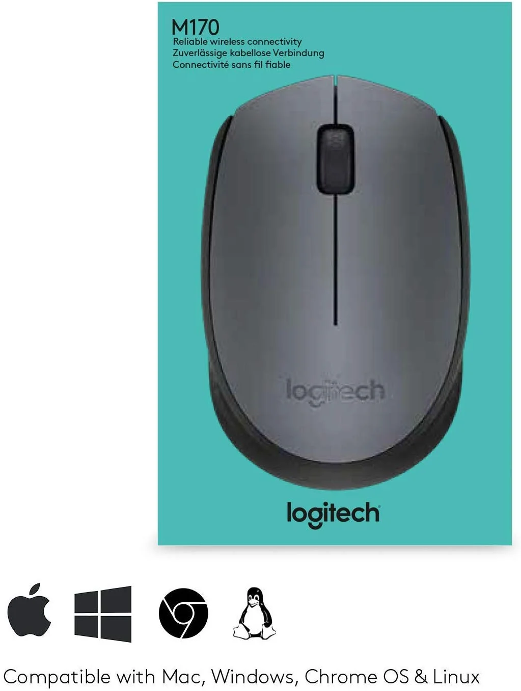 Logitech M170 Wireless Mouse (Dark Grey) {910-004642} - Image 5
