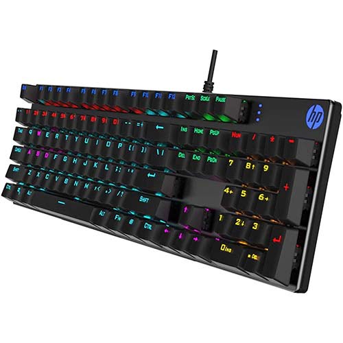 HP - GK400F { english keyboard only // Mechanical Gaming Keyboard // RGB // Blue switch // Integrated metal panel // Rust and scratch resistant }
