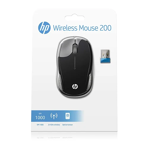 HP Wireless Mouse 200 { 1000 dbi / 2.4GHz wireless connection / black color } X6W31AA