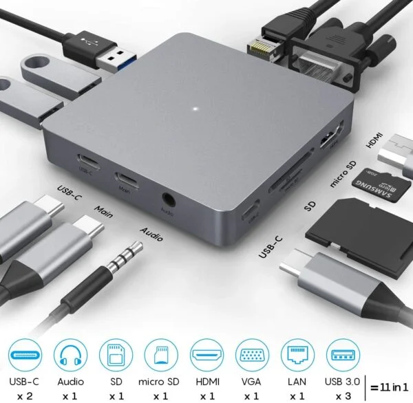Aluminum Docking Station 11-in-1