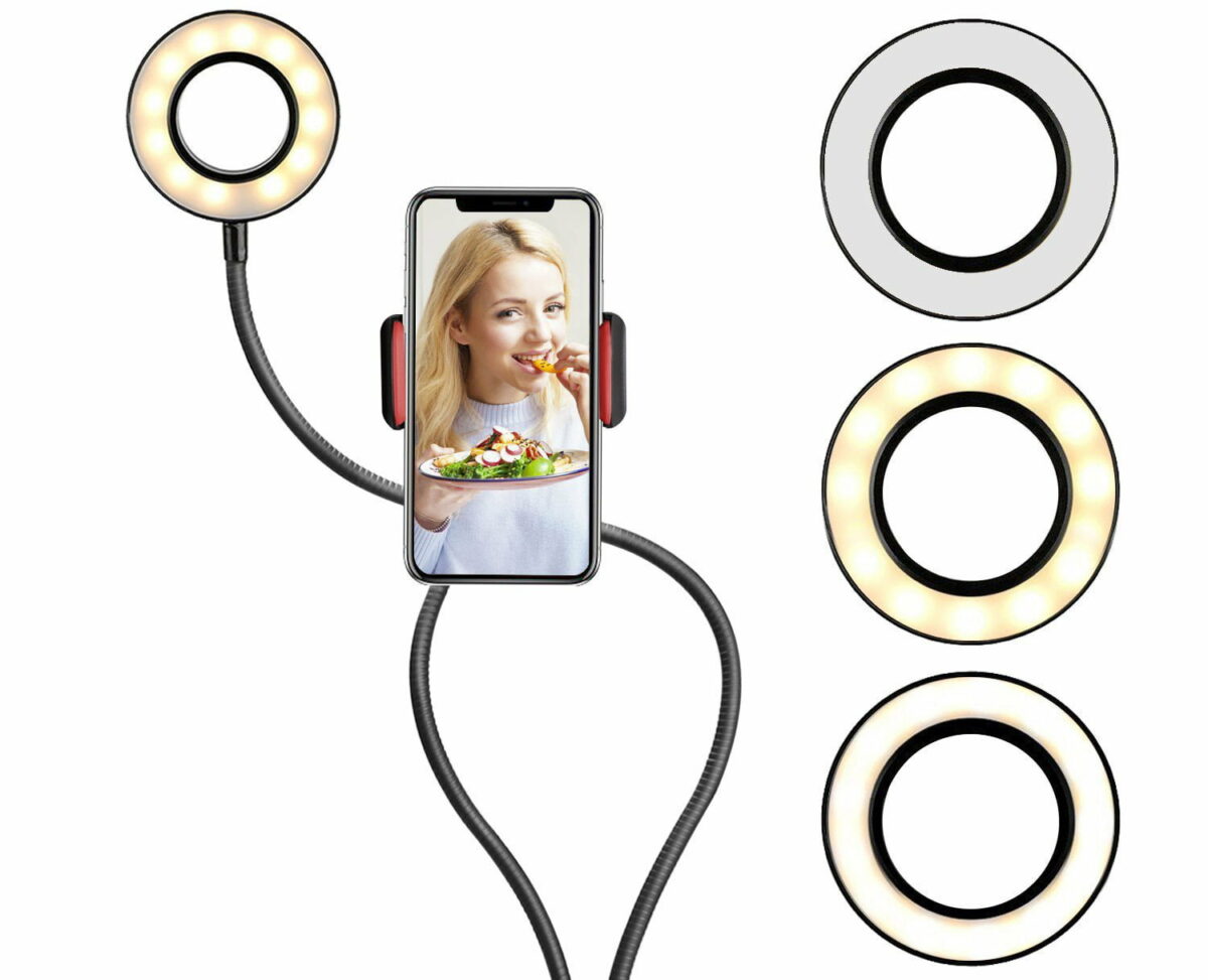 Young Player Ring Light LED Lamp with Phone Holder (3-Light Mode // 9-Level Brightness) [XWJ-1804] - Image 3