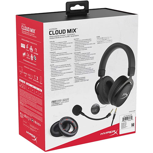 HyperX Cloud MIX Gaming Bluetooth and Wired Headset Multi Platform Compatible Over-ear with Detachable Microphone Black (HX-HSCAM-GM)