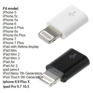Micro-USB Female To Lightning (8 Pin) Male Converter Adapter for (iPhone 5 // 5s // 6 // 6s // 7 // 8plus // X) - Image 5