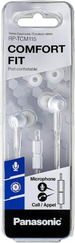 Panasonic Canal Type in-Ear Headphones White 3.5mm Jack ( RP-TCM115-W ) - Image 2