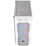 Cooler Master MasterBox TD500 Mesh White Airflow ATX Mid-Tower w/E-ATX Support, Polygonal Mesh Front Panel, Crystalline Tempered Glass & 3 ARGB Fans w/Controller(White) - D500D-WGNN-S01