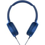 SONY Extra Bass on-ear Wired Headset with Mic / Blue (MDRXB550AP)