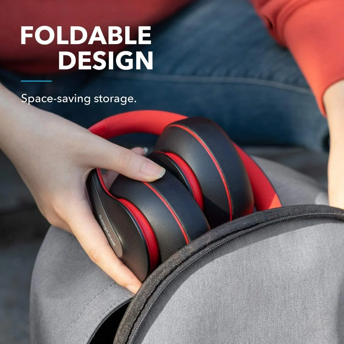 ANKER Soundcore Life Q10 Wireless Headphones Hi-Res Audio/Bluetooth 5.0/USB-C/AUX Mode/Black&Red {A3032H12} - Image 4