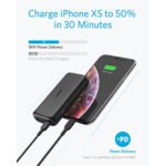 Anker PoewrCore 10000 Power bank Dual USB Output + USB Type-C to USB Type-C Cable PD+PIQ2.0 18W (Dark Grey) {A1236HZ1}
