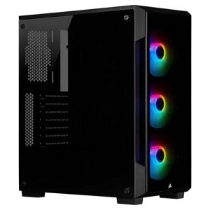 CORSAIR iCUE 220T RGB Tempered Glass Mid-Tower Smart Case (BLACK) - CC-9011190-WW