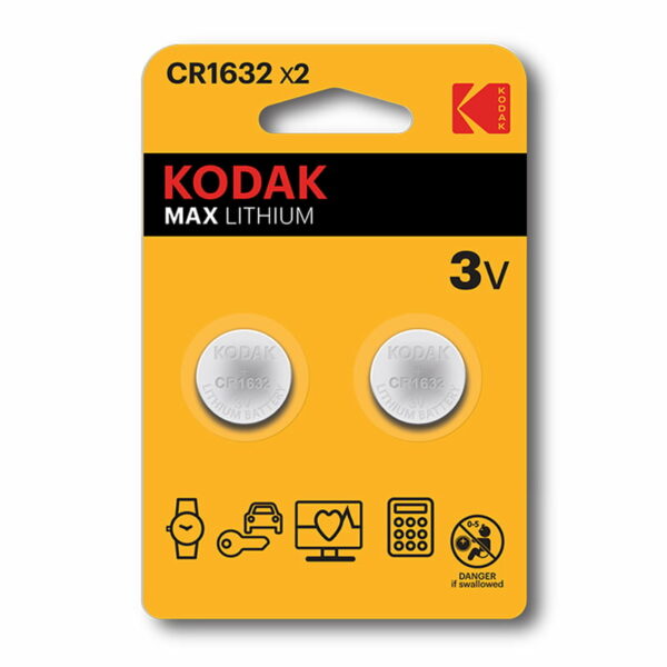 Kodak MAX Lithium Battery [ CR 1632 model / 3V / two pieces ]