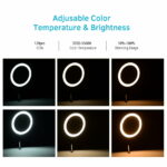 LED Ring Light 26CM with Tripod Stand Phone Holder (WHITE // YELLOW) - Image 4