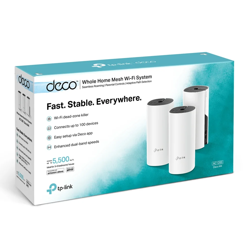 TP-Link AC1200 Deco Whole Home Mesh WiFi System [Deco M4 V1 (3-Pack)] - Image 5