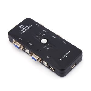 KVM 4 Ports USB Switch with Audio & USB 2.0 Hub