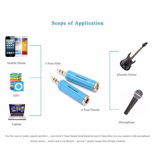 VENTION 3.5mm Male to 6.35mm Female Audio Adaptor (VAB-S04-L)