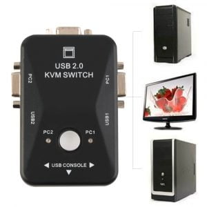 KVM Switch 2 Port Black USB Kit - Image 3