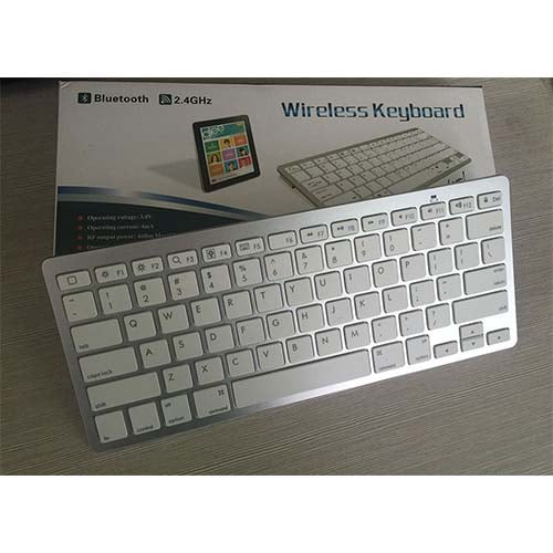 Mini Wireless Bluetooth Keyboard for (Arabic Mac / Apple Layout) - SILVER [BK 3001]
