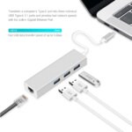 USB Type-C to (3xUSB 2.0 Hub + Ethernet rj-45 Adapter 10/100 Mbps) SYZD-LAN100+U2 - Image 3