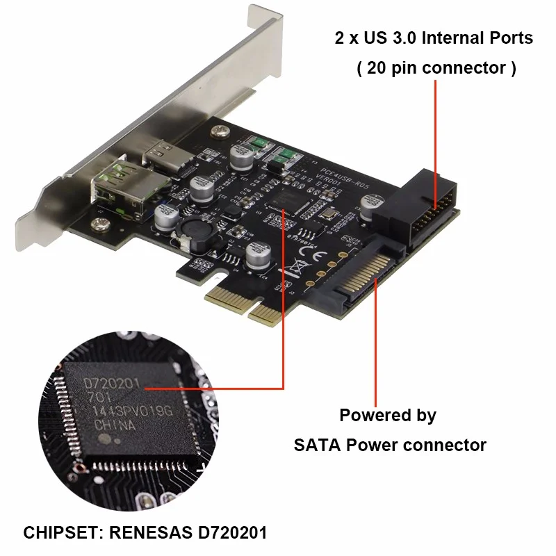 Usb Key 6-Port USB - USB-C & USB-A Ports With Internal Connectors For ...