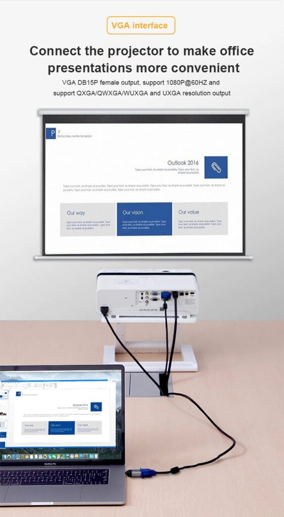 Type - c to VGA adapter { Support 1080P @ 60Hz } - Image 3