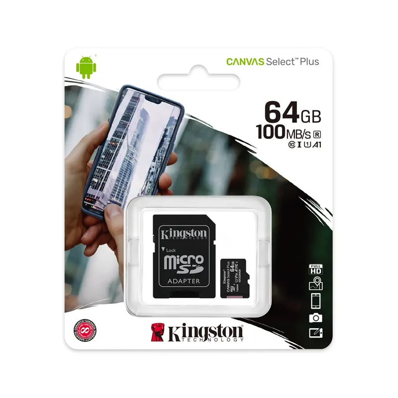 Kingston 64GB Canvas Select Plus microSD