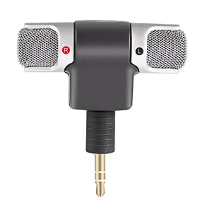 Portable Mini Stereo Microphone Mic 3.5mm Jack Left and Right Channel Stereo Record