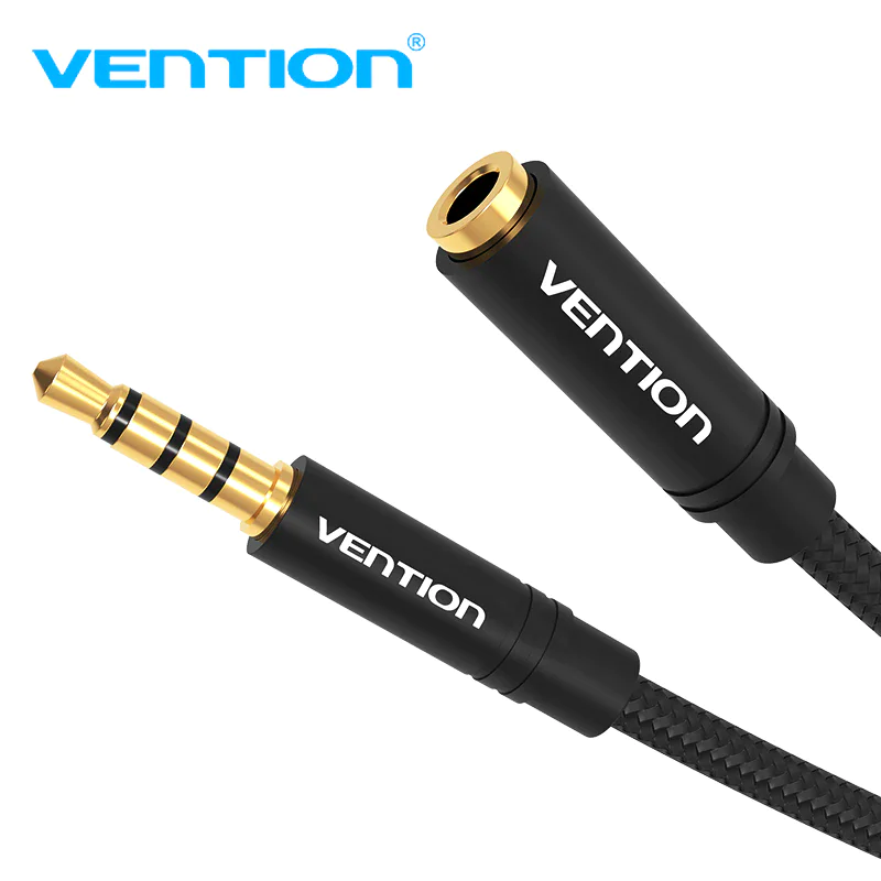 Vention Aux Extension Cable (3.5mm Jack Male to 3.5mm Female // 3M // Black) [BHBBI] - Image 2