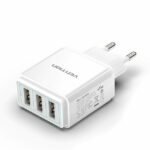 Vention Mobile Phone Charger 3 USB Port Charger Wall Charger EU Adapte - DC5307-W - Image 4