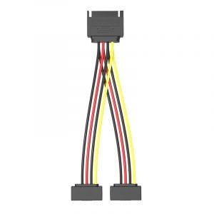 Vention SATA 15P Male to 90° 2*15P Female Power Splitter Cable 0.15M Black - [KDBBB] - Image 2