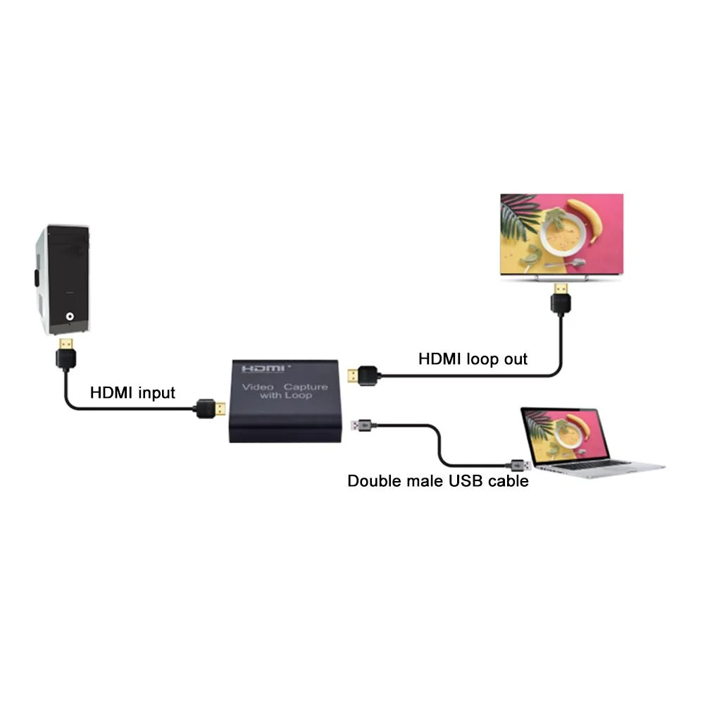 External Graphics Capture Card HDMI to USB 2.0 4K input FHD output (1080p/30fps) / Video Recorder Box For Live Streaming / HDMI Digital Converter / video capture with loop out - Image 5
