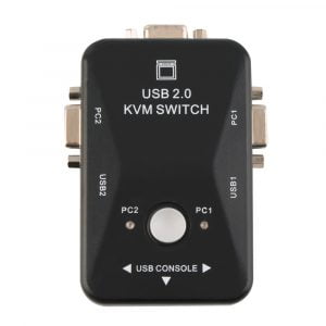 KVM Switch 2 Port Black USB Kit - Image 2