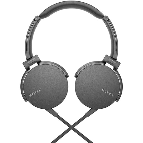 SONY Extra Bass on-ear Wired Headset with Mic / Black (MDRXB550AP)