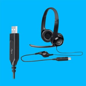 Logitech USB Headset with Noise Cancelling Mic IN-LINE CONTROLS (H390) / Black