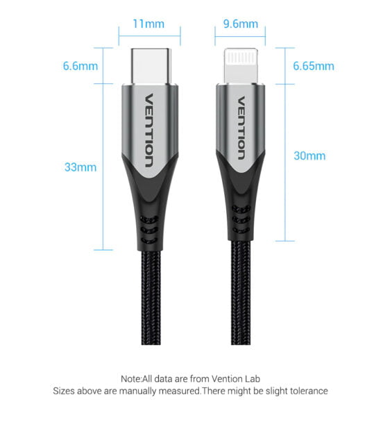 Vention MFi USB TypeC Cable for iPhone 18W Fast USB C to Lighting Cable for iPad USB C Charger Data Cable - Image 2