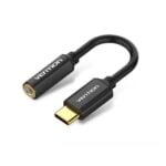 Vention Converter Type-C to 3.5mm Audio Cable 0.1M Black Metal Type - CFIBA