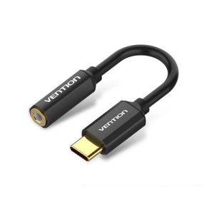 Vention Converter Type-C to 3.5mm Audio Cable 0.1M Black Metal Type - CFIBA