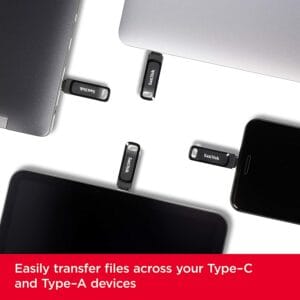 SanDisk 512GB Ultra Drive Dual Go 2-in-1 flash drive USB Type-C Flash Drive  Type-C™ and Type-A devices Black - [SDDDC3-512G-G46] - Image 3
