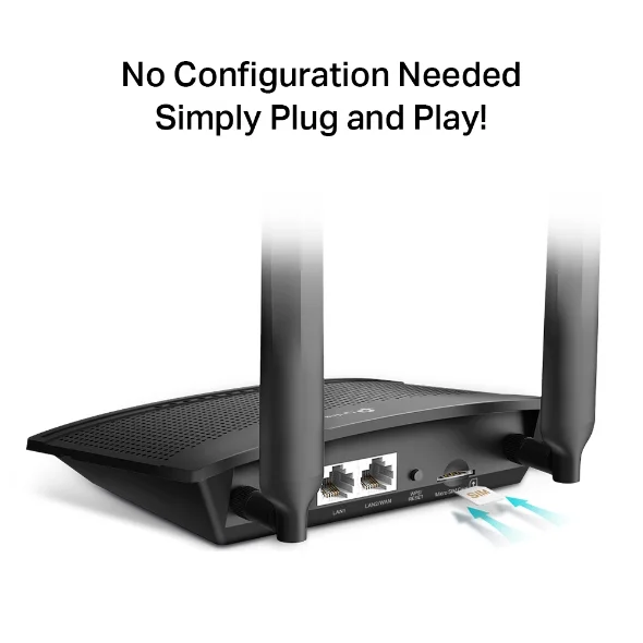 Tp-Link 300 Mbps Wireless N 4G LTE Router (Cutting-edge 4G network – Share internet access with up to 32 Wi-Fi devices and enjoy download speeds of up to 150 Mbps) -  TL-MR100 - Image 2